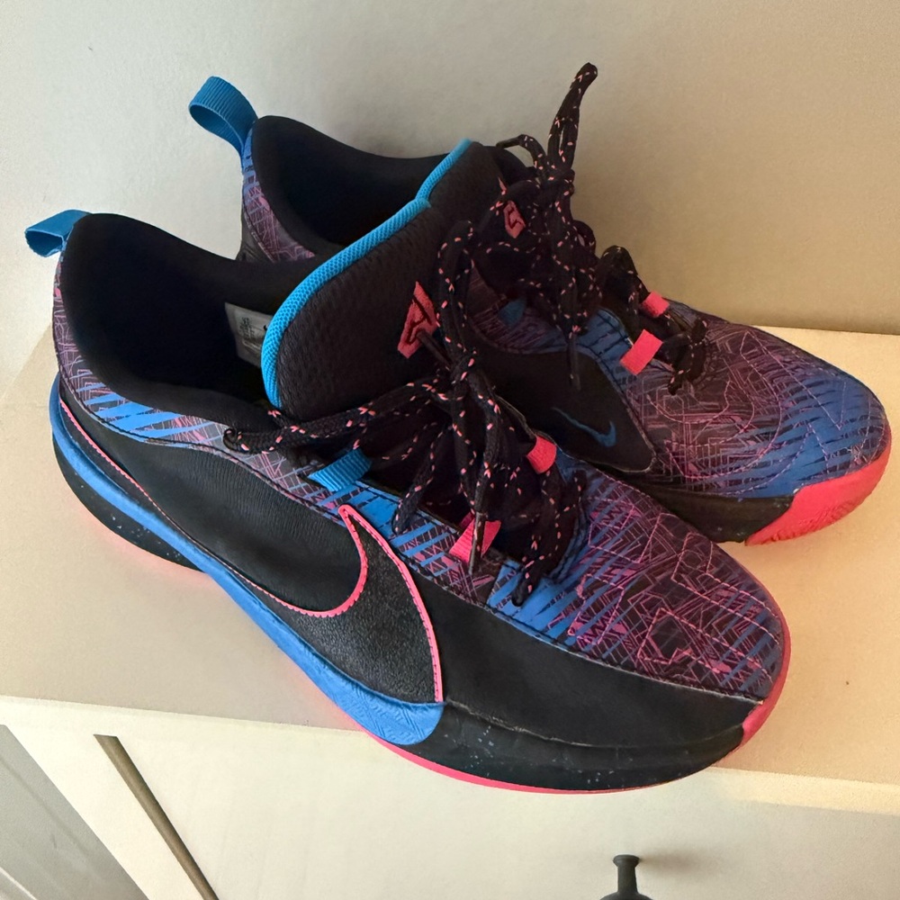 Black and Blue Nike shoes